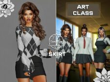 Sims 4 Dress Clothes Mod: ART Class Collection (Image #2)