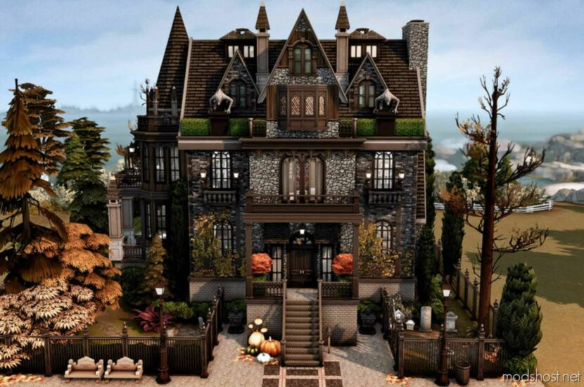 Sims 4 House Mod: Dark Mansion No CC (Featured)