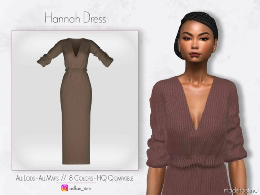 Sims 4 Female Clothes Mod: Hannah Dress (Featured)