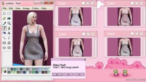 GTA 5 Player Mod: Vanna Metallic Mini Dress – MP Female (Image #3)