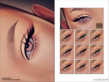 Sims 4 Eyeliner Makeup Mod: Classic Eyeliner With Eyelashes N282 (Featured)