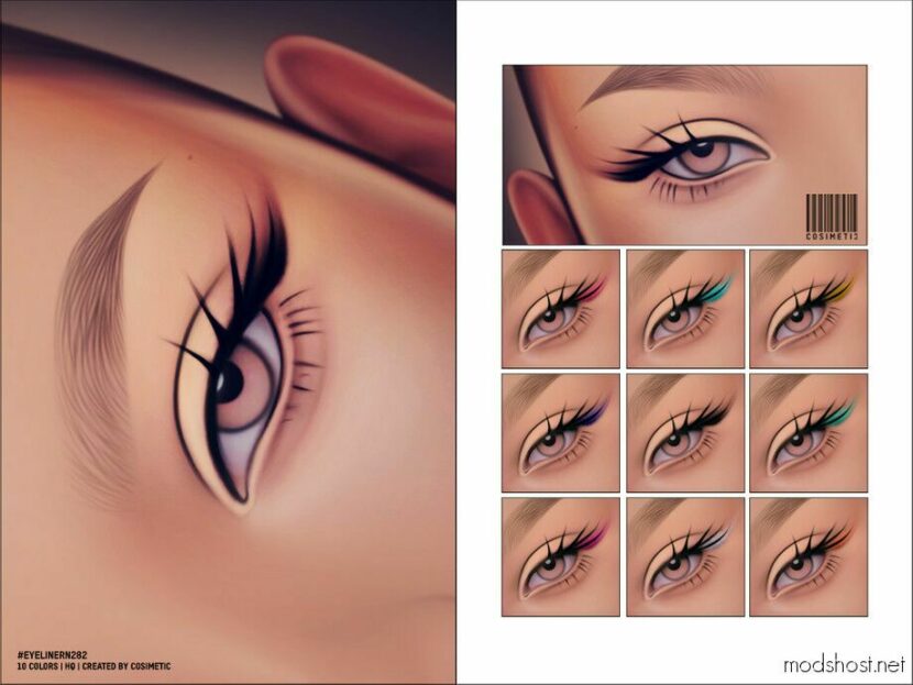 Sims 4 Eyeliner Makeup Mod: Classic Eyeliner With Eyelashes N282 (Featured)