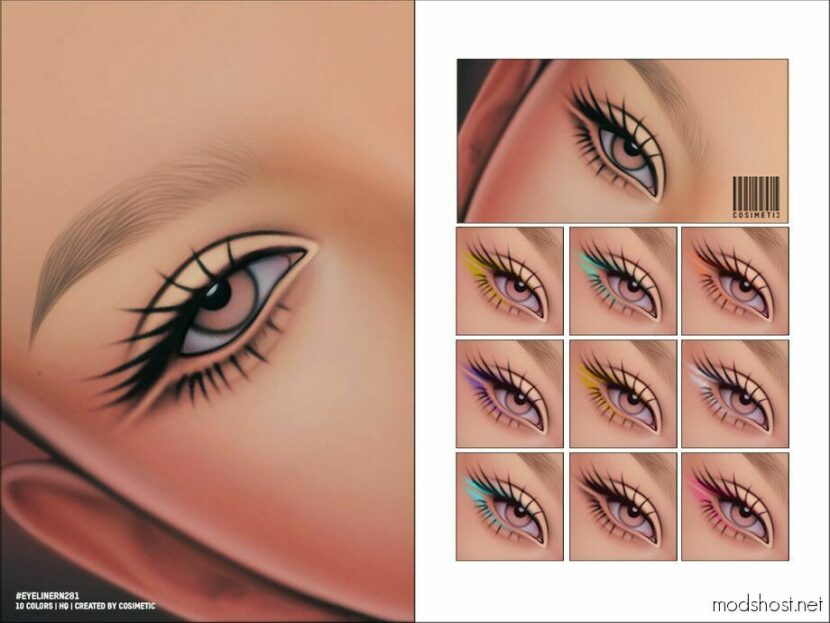 Sims 4 Female Makeup Mod: Eyeliner With Eyelashes N281 (Featured)