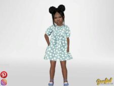 Sims 4 Dress Clothes Mod: Janice – Cute Floral Dress (Image #2)