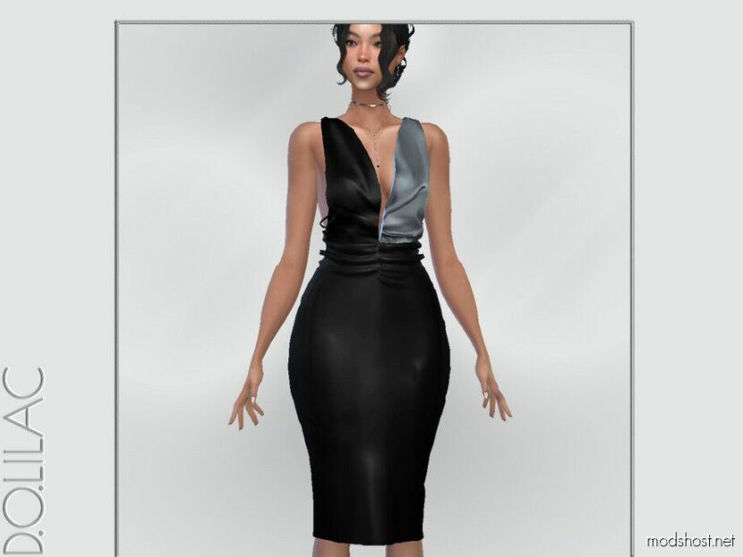 Sims 4 Dress Clothes Mod: Silk Dress DO096 (Featured)