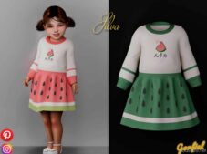 Sims 4 Dress Clothes Mod: Watermelon Dress (Featured)