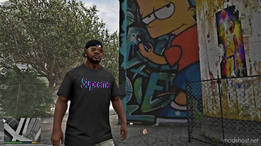 GTA 5 Player Mod: T-Shirts For Franklin Clinton Real Brands And Sports Clubs (Featured)