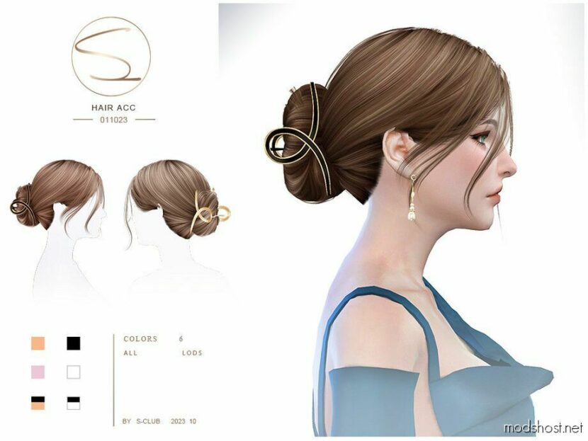 Sims 4 Female Accessory Mod: Hairacc Nika (011023) (Featured)