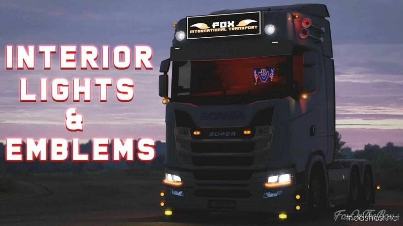 ETS2 Part Mod: Interior Light & Emblems V10.1 (Featured)