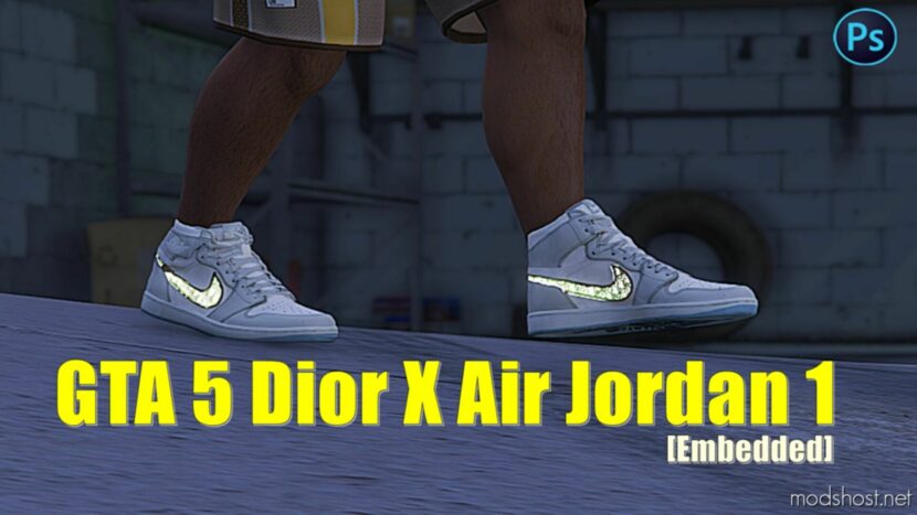 GTA 5 Player Mod: Dior X AIR Jordan 1 Shoe Replace (Featured)