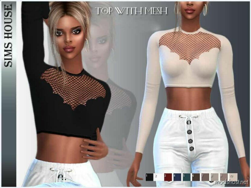 Sims 4 Female Clothing Mod: TOP With Mesh (Featured)