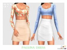 Sims 4 Dress Clothes Mod: Paulina Dress (Featured)