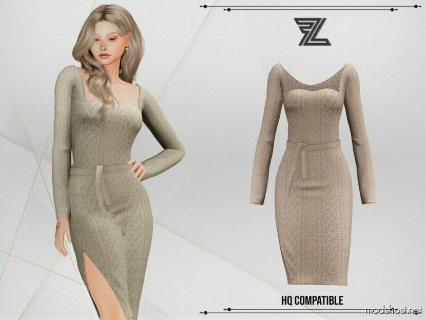 Sims 4 Everyday Clothes Mod: Gloria Wool Dress (Featured)