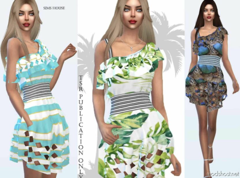 Sims 4 Dress Clothes Mod: Tropics Dress (Featured)