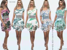 Sims 4 Dress Clothes Mod: Tropics Dress (Image #2)