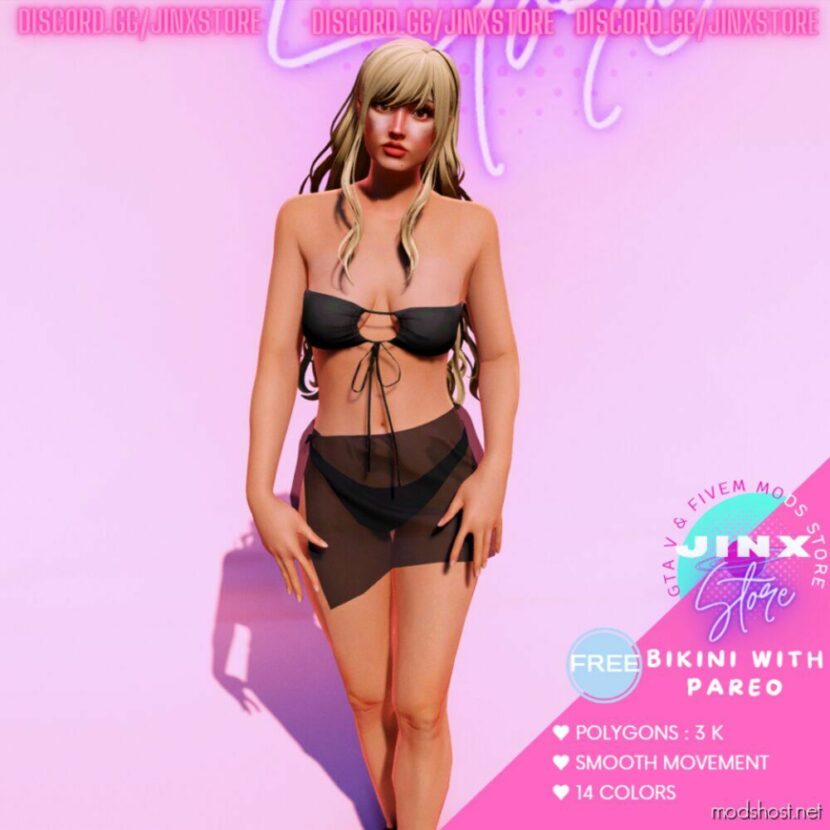 GTA 5 Player Mod: Bikini With Pareo For MP Female V3.0 (Featured)