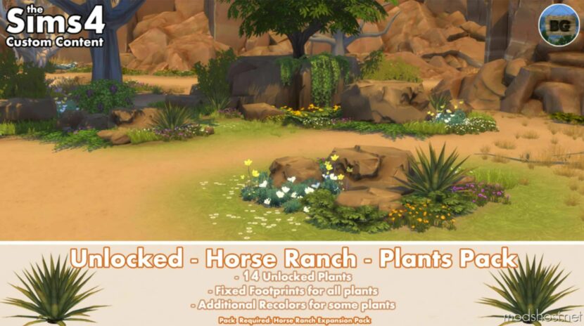 Sims 4 Object Mod: Unlocked – Horse Ranch – Plants Pack (Featured)