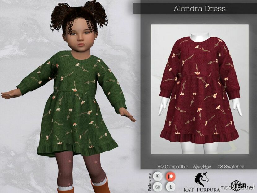 Sims 4 Dress Clothes Mod: Alondra Dress (Featured)