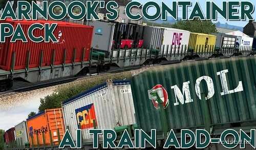 ETS2 Trailer Mod: Container Pack Train Addon V16.0 (Featured)