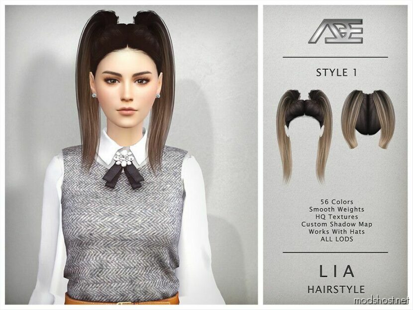 Sims 4 Female Mod: LIA Hairstyle No.1 (Featured)