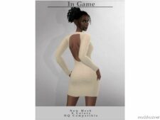 Sims 4 Dress Clothes Mod: Backless Dress (Image #2)