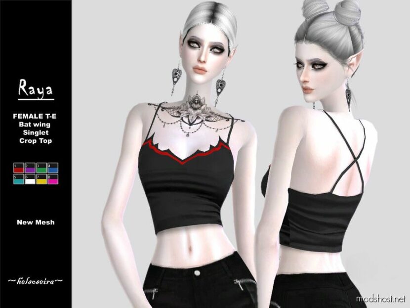 Sims 4 Adult Clothes Mod: Raya – Singlet Crop TOP (Featured)