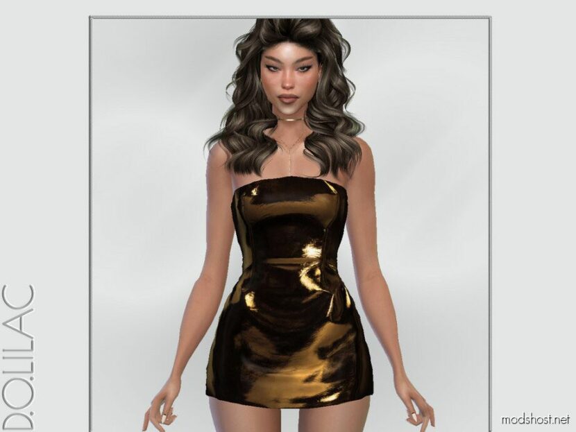 Sims 4 Adult Clothes Mod: Leather Corset Mini Dress DO098 (Featured)