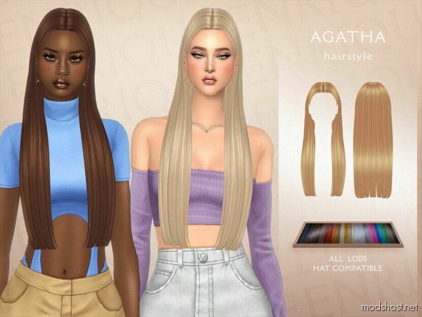 Sims 4 Female Mod: Agatha Hairstyle (Featured)