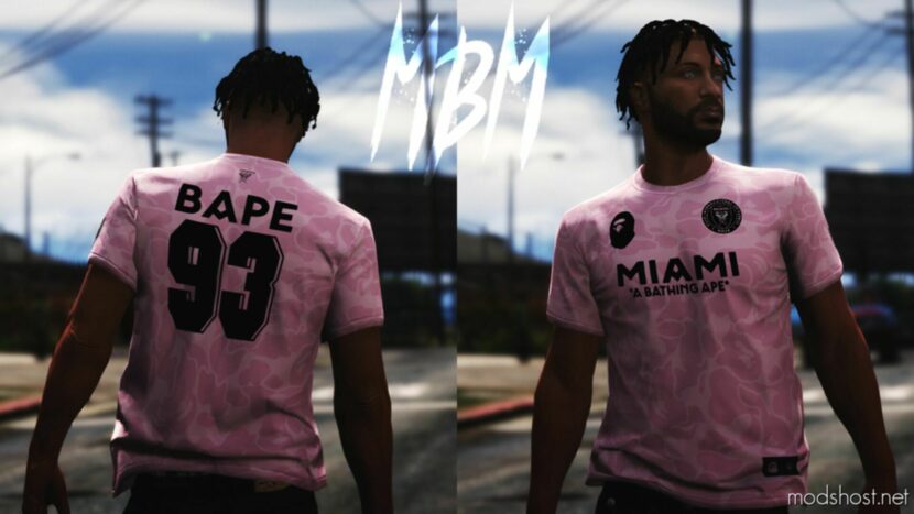 GTA 5 Player Mod: Inter Miami X Bape Concept Shirts (Featured)