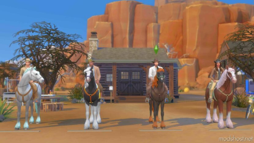 Sims 4 Mod: Country Wooden Plank For Keeping Horses Waiting (Featured)