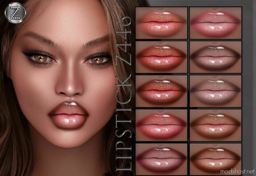 Sims 4 Female Makeup Mod: Zenx Lipstick Z446+HQ (Featured)