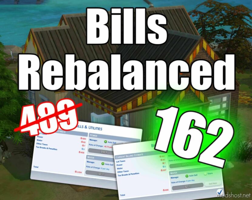 Sims 4 Mod: Bills Rebalanced / Adjusted LOT TAX (Featured)