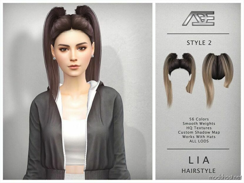 Sims 4 Female Mod: LIA – Hairstyle No.2 (Featured)