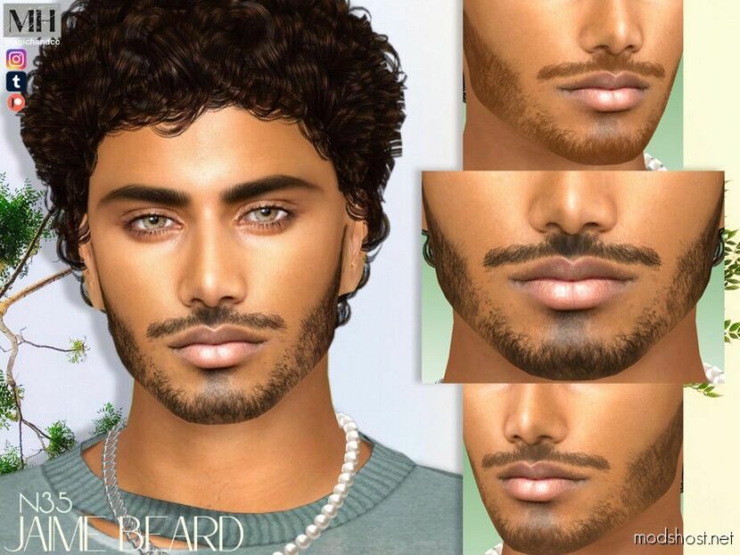 Sims 4 Male Hair Mod: Jaime Beard N35 (Featured)