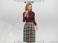 Sims 4 Dress Clothes Mod: Sana Wool Dress (Image #2)