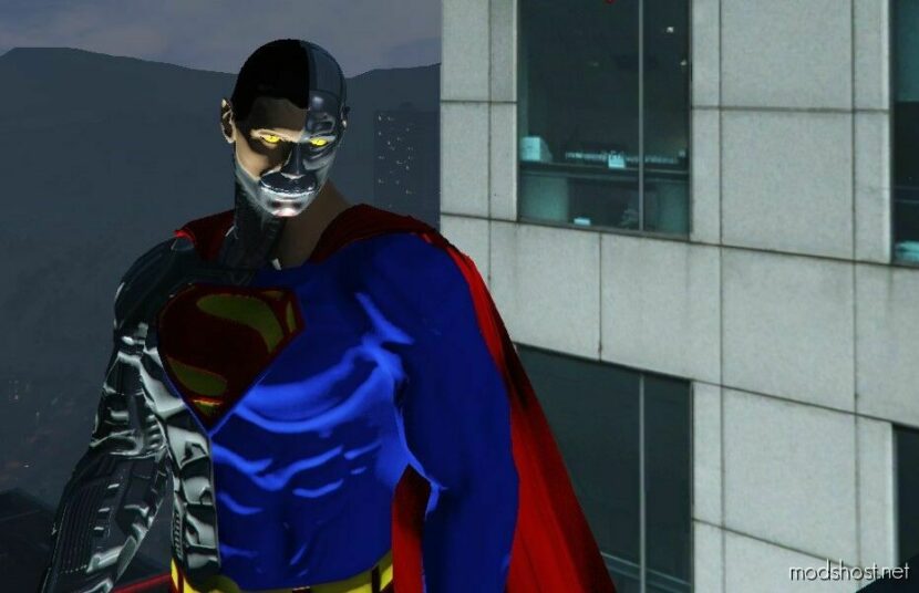 GTA 5 Player Mod: Cyborg Superman Deluxe Addon PED (Featured)