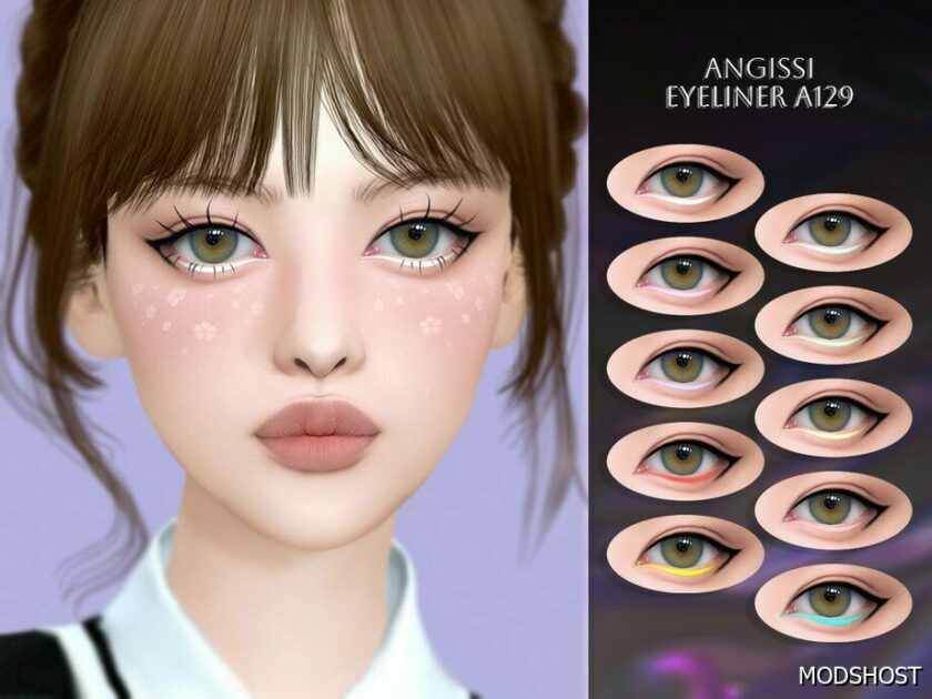 Sims 4 Eyeliner Makeup Mod: A129 (Featured)