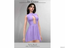 Sims 4 Female Clothes Mod: Front CUT OUT Dress (Image #2)