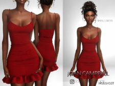 Sims 4 Female Clothes Mod: Simple RED Dress (Featured)