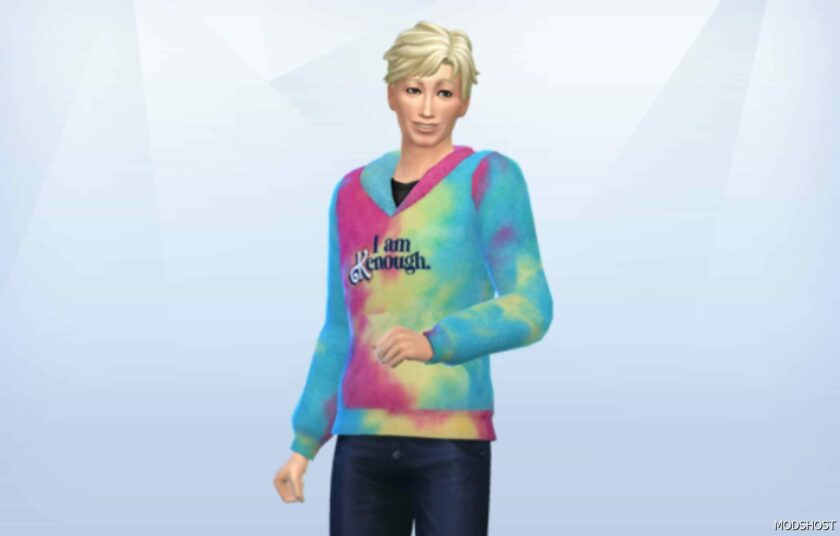 Sims 4 Male Clothes Mod: I AM Kenough Pullover from Barbie Movie (Featured)