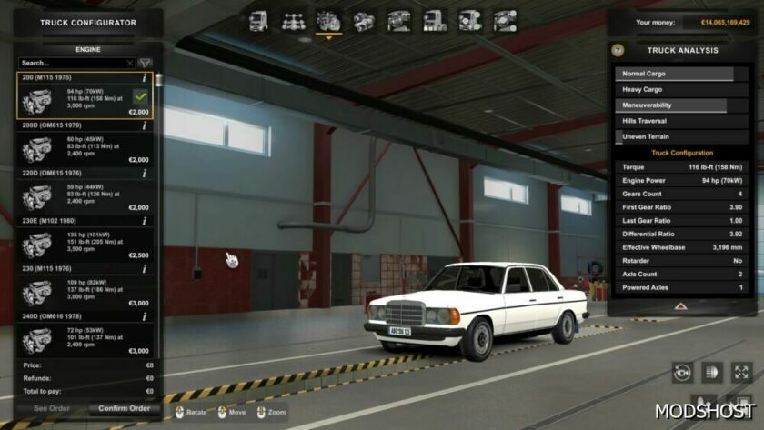 ETS2 Mercedes-Benz Part Mod: Mercedes Benz W123 Addon – Full Model Range 1.48 (Featured)