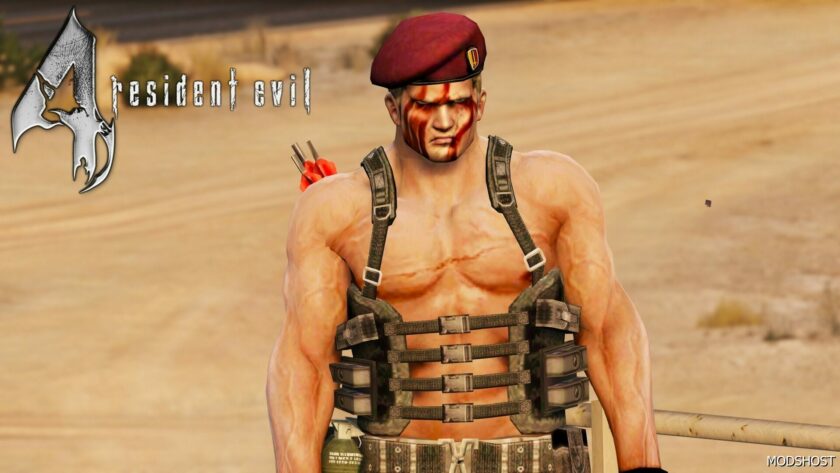 GTA 5 Player Mod: Jack Krauser – Resident Evil 4 with Commando Outfit + Mutated Version – Add-On PED Replace (Featured)