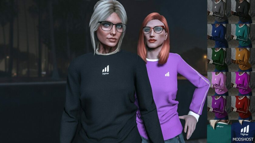 GTA 5 Player Mod: Recolored Sweater | Textures | Fake Brand | for MP Female (Featured)