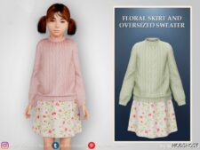 Sims 4 Kid Clothes Mod: Floral Skirt AND Oversized Sweater (Featured)