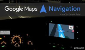 ATS Navigation Interior Mod: Google Maps Navigation Night Version V2.7 (Featured)