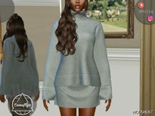 Sims 4 Elder Clothes Mod: Turtleneck & Skirt – SET 350 (Image #2)