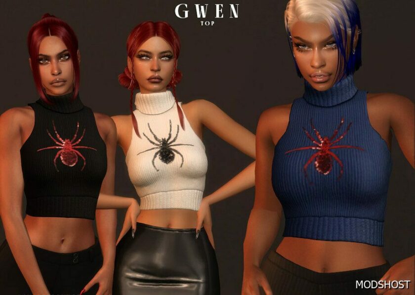 Sims 4 Female Clothes Mod: Gwen TOP (Featured)