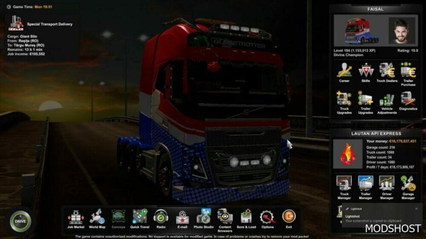 ETS2 Engines Part Mod: Engine + Transmission Pack (Engine 5000HP + Gearbox 22 Shifter) 1.48.5 (Featured)