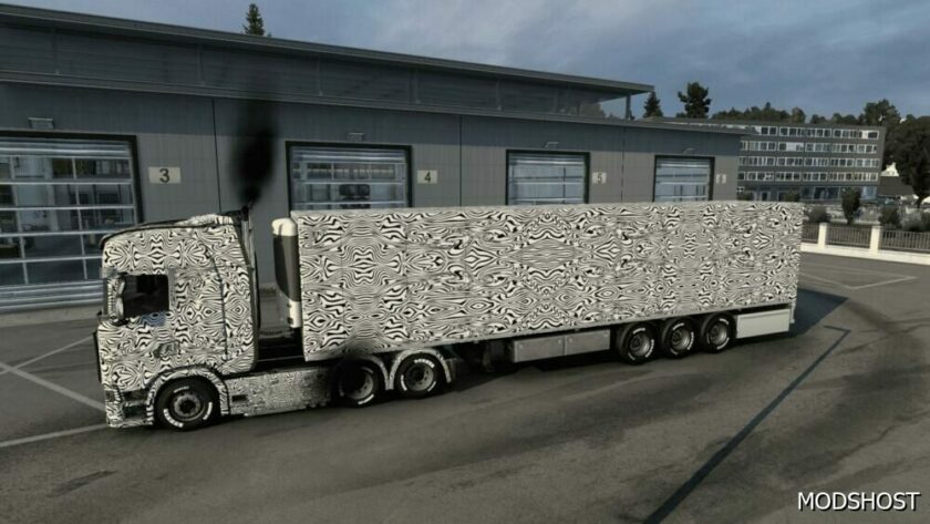 ETS2 Scania Mod: S – Camouflage Prototype Skin + Trailers Guido LA Vespa (Featured)