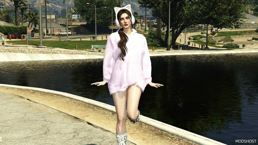 GTA 5 Player Mod: Kitty Hoodie for MP Female (Featured)